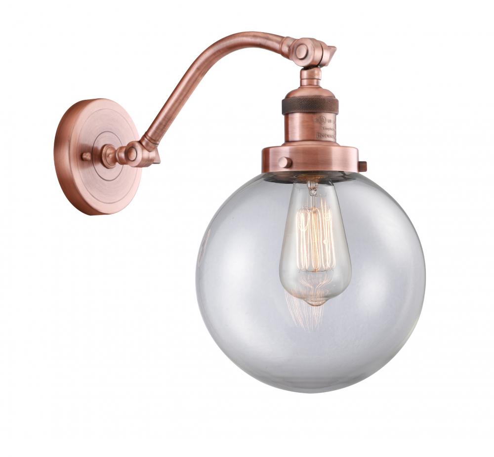 Beacon - 1 Light - 8 inch - Antique Copper - Adjustable Sconce